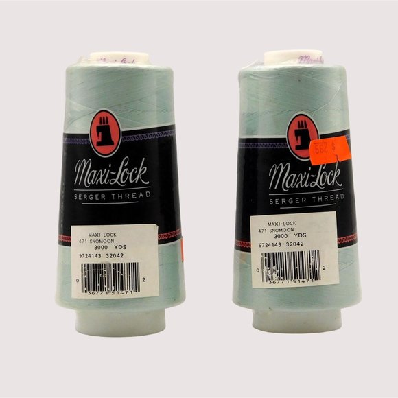 Maxi-Lock Serger Thread Snomoon Light Pale Blue Set of 2 Cones 3000 Yards - Picture 2 of 2